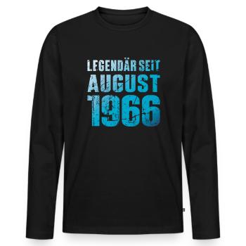 Legendär Seit August 1966 Geburtstag Geschenk - Männer Premium Bio Langarmshirt - Schwarz - Vorne - Nico (187cm)