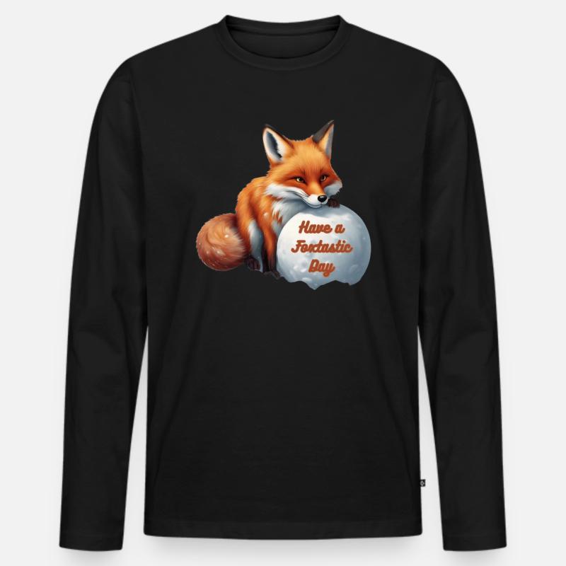 Have a Foxtastic Day - Männer Premium Bio Langarmshirt - Schwarz