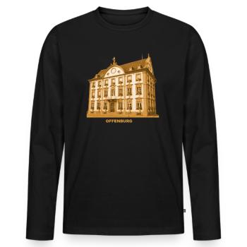 Offenburg Rathaus Ortenaukreis Baden-Württemberg - Männer Premium Bio Langarmshirt - Schwarz - Vorne - Nico (187cm)