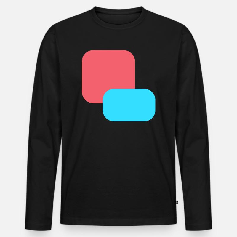 Vierecken - Männer Premium Bio Langarmshirt - Schwarz