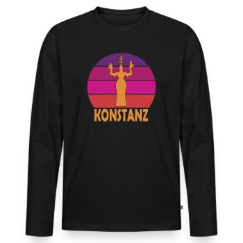 Constance - Imperia - Lac de Constance - Bade-Wurtemberg - T-shirt manches longues Premium bio Homme - noir - Devant - Nico (187cm)