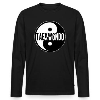 Taekwondo Yin Yang Logo Kampfkunst Japan - Männer Premium Bio Langarmshirt - Schwarz - Vorne - Nico (187cm)