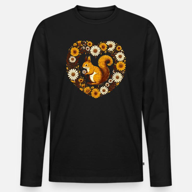 Écureuil roux - T-shirt manches longues Premium bio Homme - noir