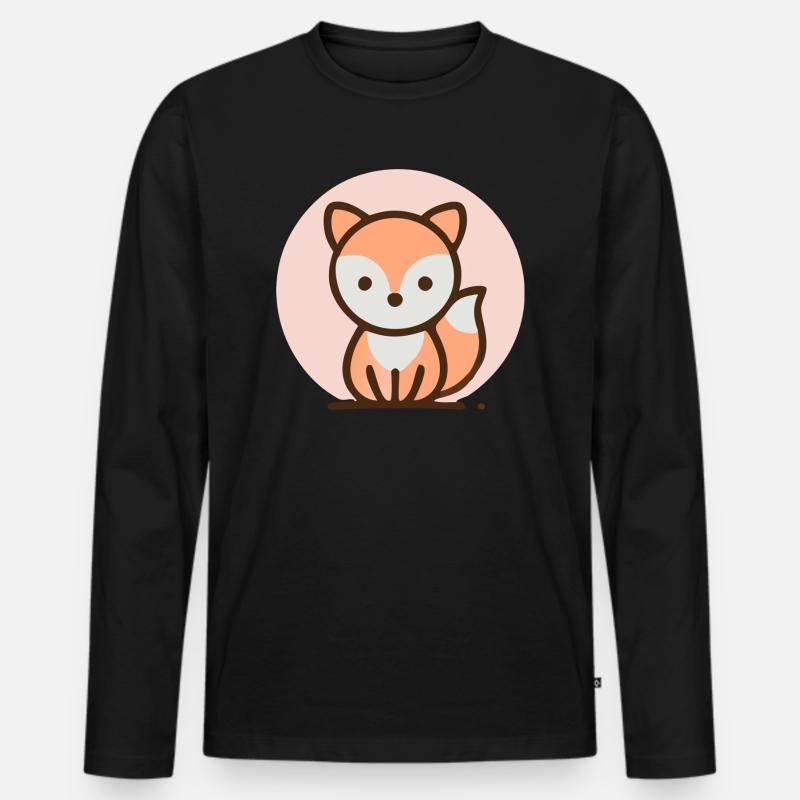 Fuchs - Männer Premium Bio Langarmshirt - Schwarz