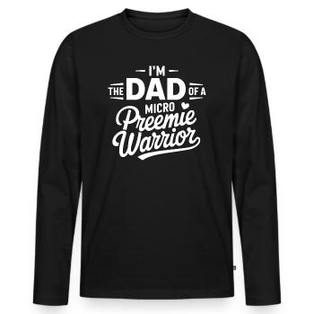 Proud dad of a little fighter - Men's Premium Organic Long Sleeve Shirt - black - Front - Nico (187cm)
