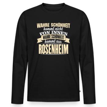 ROSENHEIM - Schönheit - Männer Premium Bio Langarmshirt - Schwarz - Vorne - Nico (187cm)