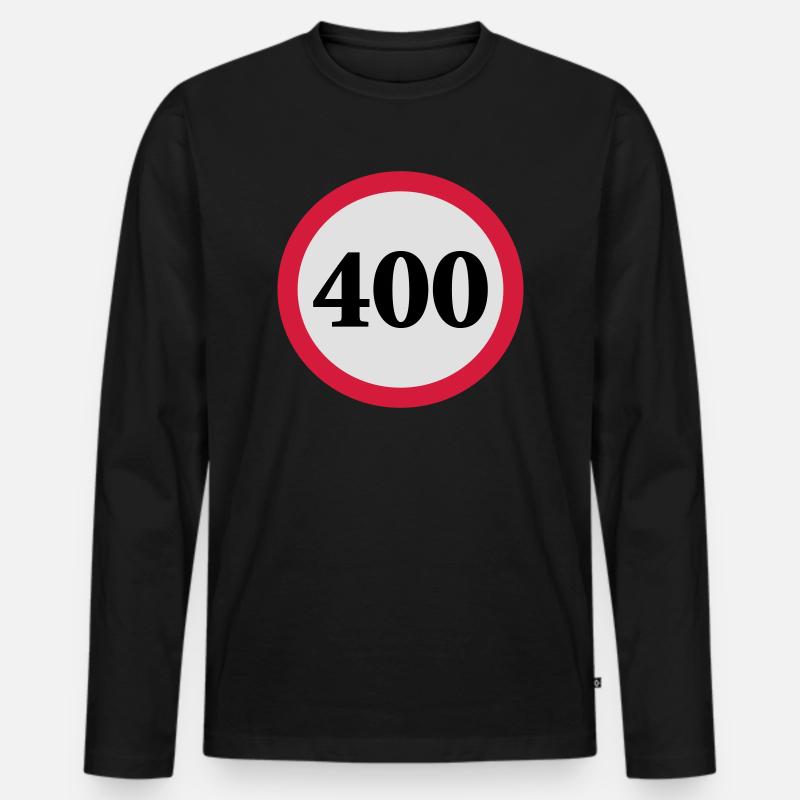 geschwindigkeitstafel_400 - Männer Premium Bio Langarmshirt - Schwarz