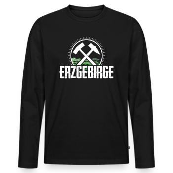 Erzgebirge - Männer Premium Bio Langarmshirt - Schwarz - Vorne - Nico (187cm)