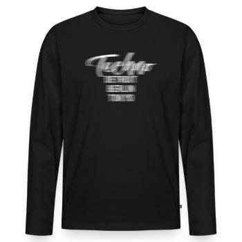 techno detroit berlin tokyo - Men's Premium Organic Long Sleeve Shirt - black - Front - Nico (187cm)