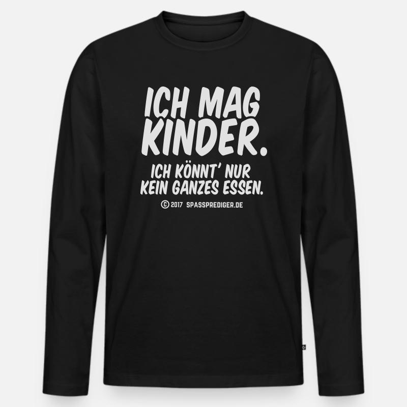 Ich mag Kinder - Männer Premium Bio Langarmshirt - Schwarz