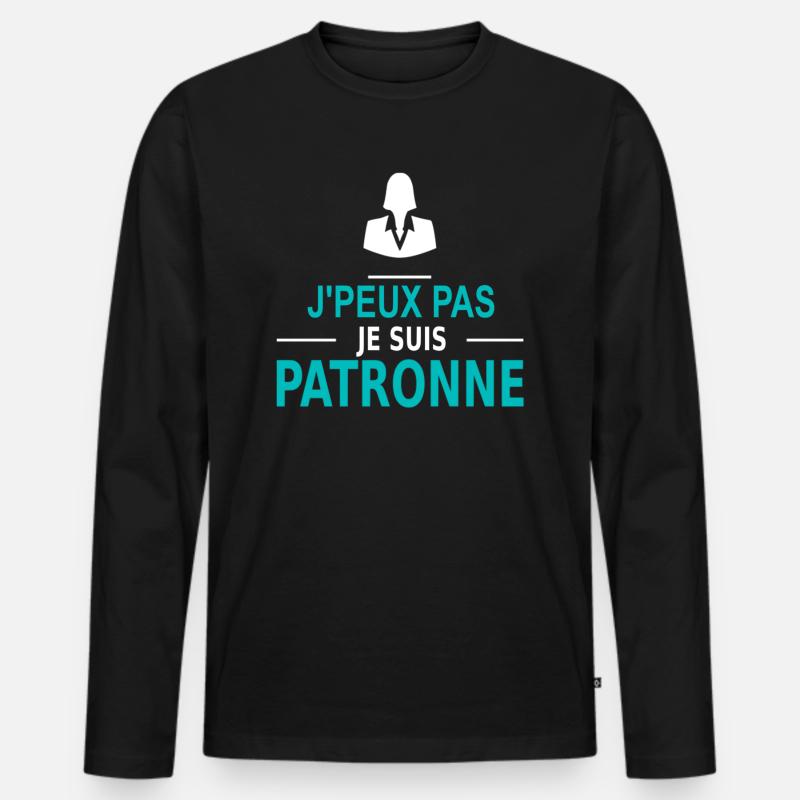 j'peux pas je suis patronne - Männer Premium Bio Langarmshirt - Schwarz