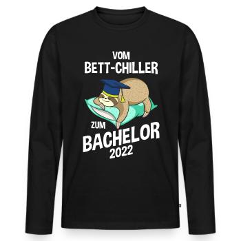 Du refroidisseur de lit au paresseux Bachelor 2022 - T-shirt manches longues Premium bio Homme - noir - Devant - Nico (187cm)