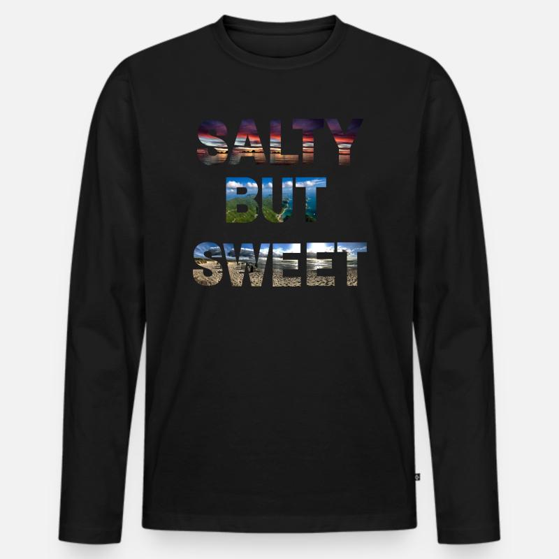 salty but sweet - Männer Premium Bio Langarmshirt - Schwarz