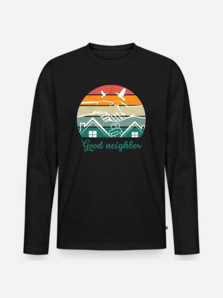 Good neighbor WW - Men's Premium Organic Long Sleeve Shirt - black