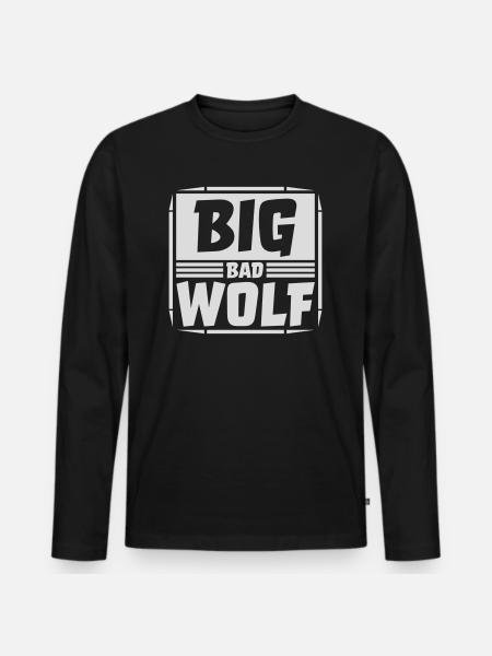 big bad wolf quote - Men's Premium Organic Long Sleeve Shirt - black