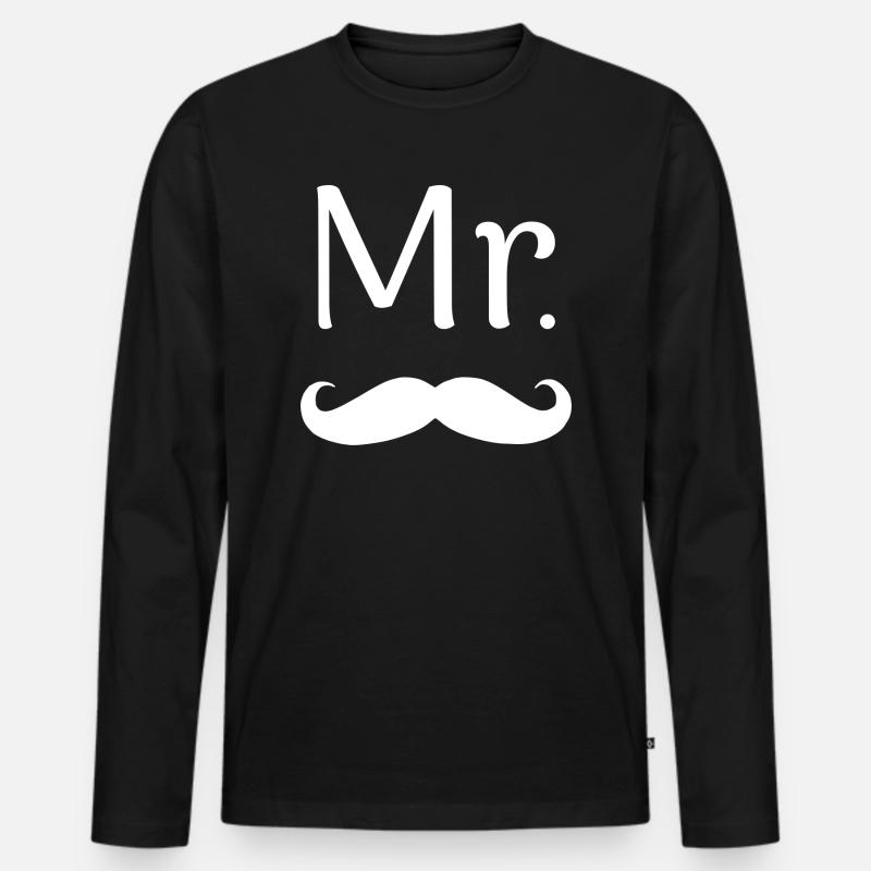 MR. MISTER MANN BART - Männer Premium Bio Langarmshirt - Schwarz