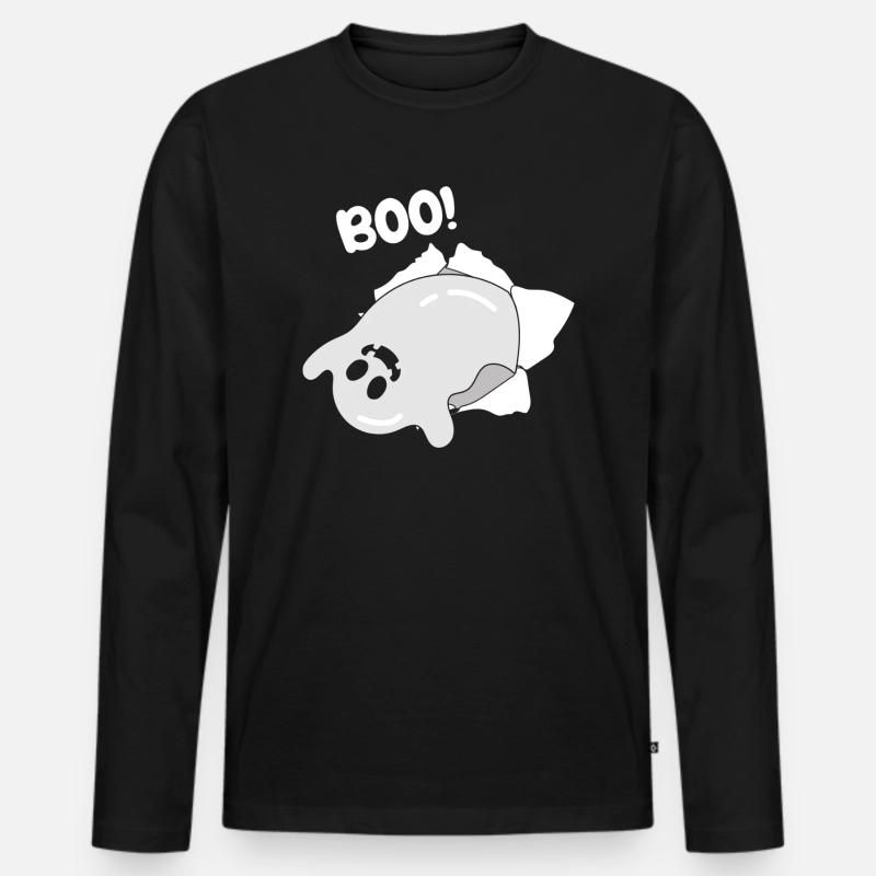 Ghost Of Disapproval - Männer Premium Bio Langarmshirt - Schwarz