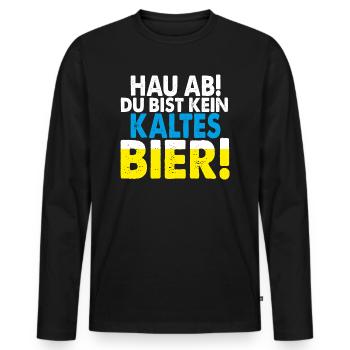 Hau ab du bist kein kaltes Bier Biertrinker kostüm - Männer Premium Bio Langarmshirt - Schwarz - Vorne - Nico (187cm)