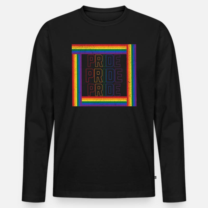 Pride - Männer Premium Bio Langarmshirt - Schwarz