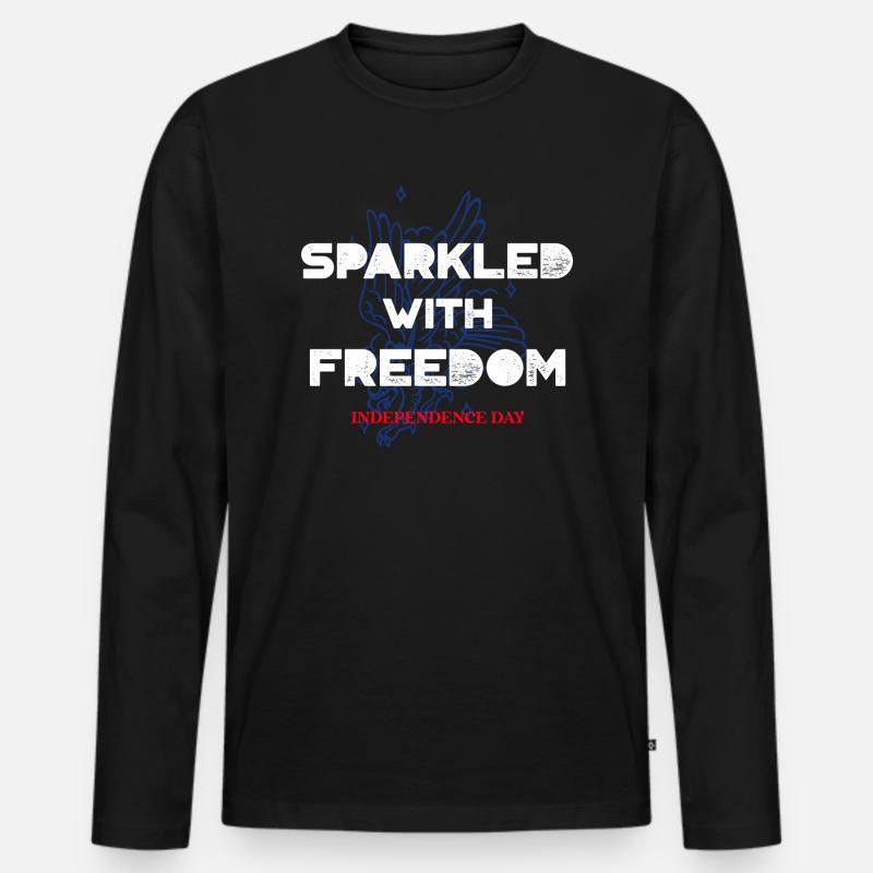 Sparkled with Freedom - Männer Premium Bio Langarmshirt - Schwarz
