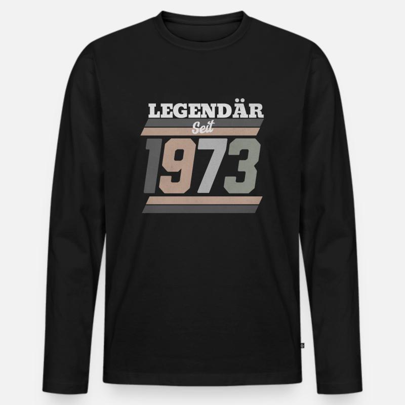 1973 - Männer Premium Bio Langarmshirt - Schwarz