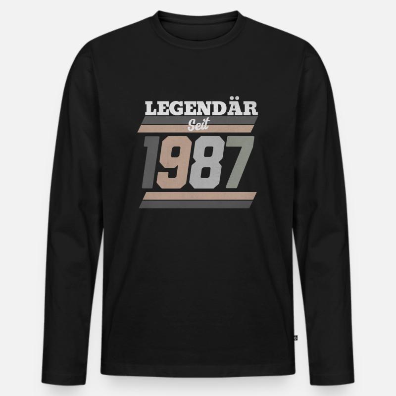 Legendär seit 1987 - Männer Premium Bio Langarmshirt - Schwarz