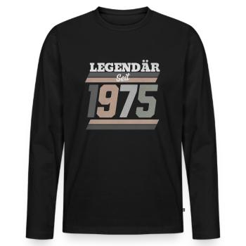 Legendär seit 1975 - Männer Premium Bio Langarmshirt - Schwarz - Vorne - Nico (187cm)