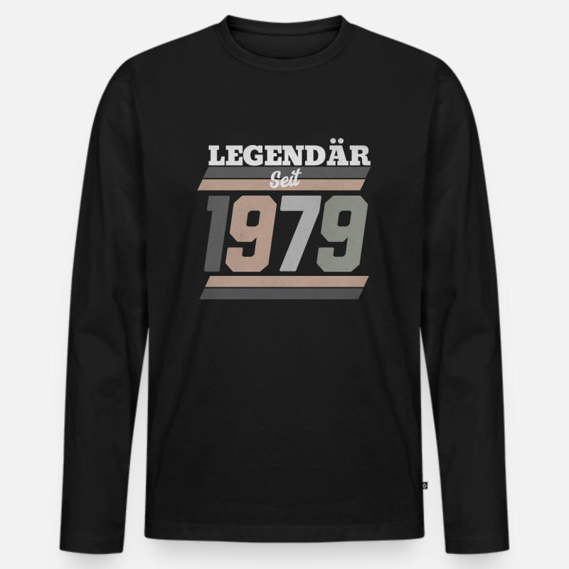 1979 - Männer Premium Bio Langarmshirt - Schwarz