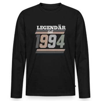 1994 - Männer Premium Bio Langarmshirt - Schwarz - Vorne - Nico (187cm)