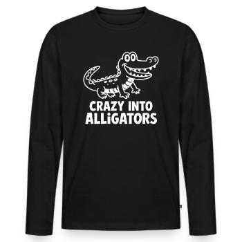 Alligators Alligator mignon - T-shirt manches longues Premium bio Homme - noir - Devant - Nico (187cm)