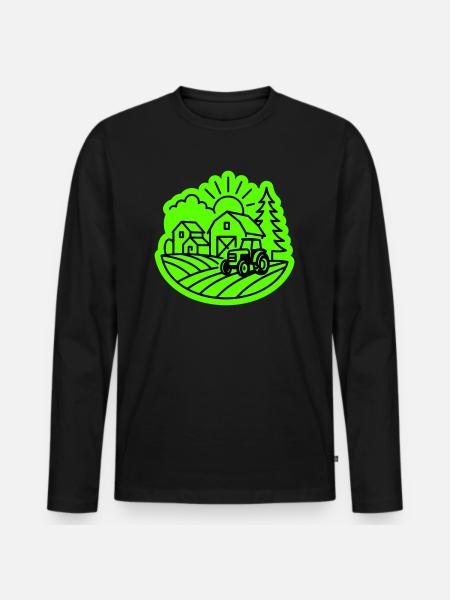 Farm Agriculture - Men's Premium Organic Long Sleeve Shirt - black