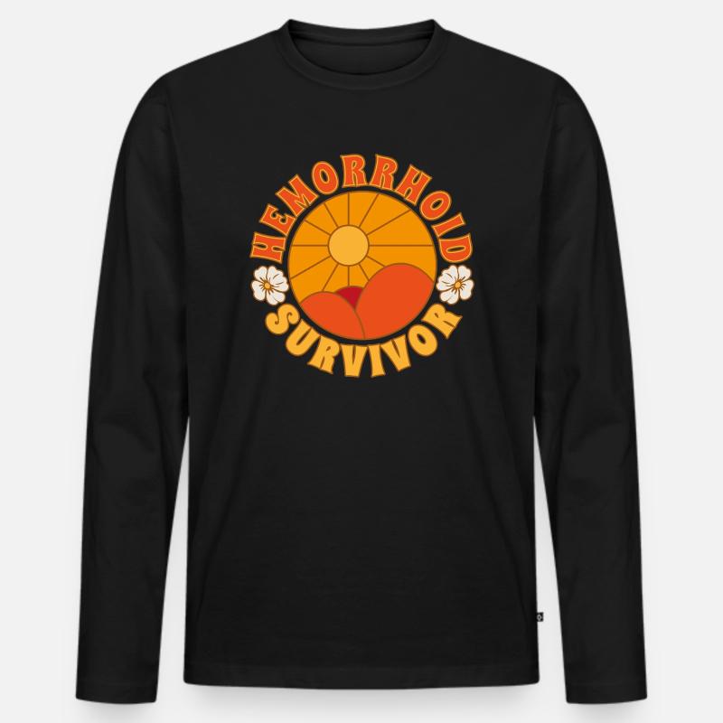 Hemorrhoid Survivor - Männer Premium Bio Langarmshirt - Schwarz