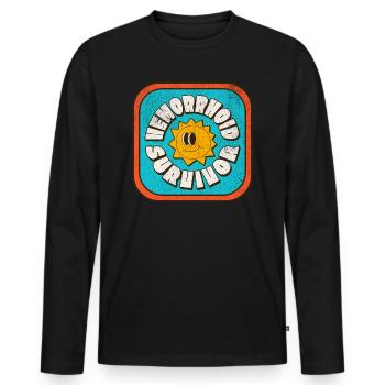 Hemorrhoid Survivor - Men's Premium Organic Long Sleeve Shirt - black - Front - Nico (187cm)