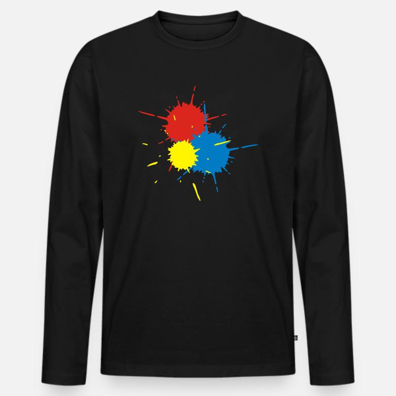 Paintball Splats - Männer Premium Bio Langarmshirt - Schwarz