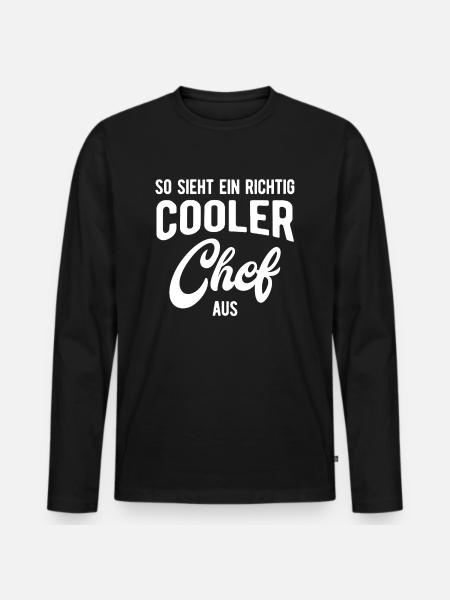 cooler chef geschenk für chef - Männer Premium Bio Langarmshirt - Schwarz