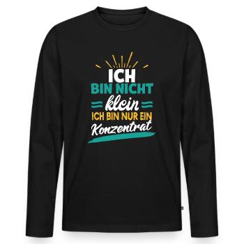 Spruch für kleine - ich bin nicht klein ich bin - Männer Premium Bio Langarmshirt - Schwarz - Vorne - Nico (187cm)