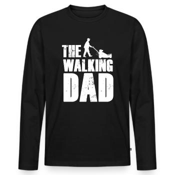 Funny The walking dad lawn mower shirt - Men's Premium Organic Long Sleeve Shirt - black - Front - Nico (187cm)