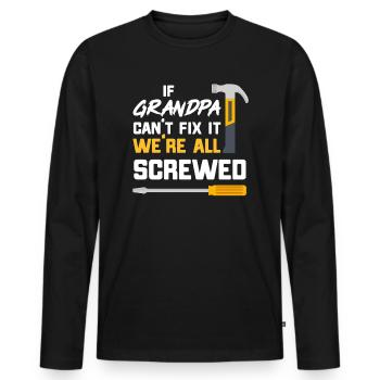 Birthday Craftsman Gift Opa Opi Repair - Men's Premium Organic Long Sleeve Shirt - black - Front - Nico (187cm)