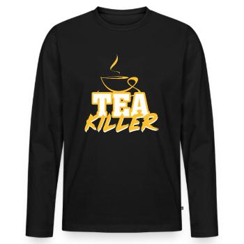 Tea drinker tea - Men's Premium Organic Long Sleeve Shirt - black - Front - Nico (187cm)