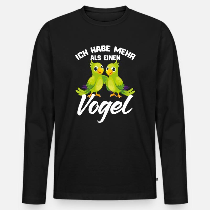 Papagei Lustiger Spruch - Männer Premium Bio Langarmshirt - Schwarz