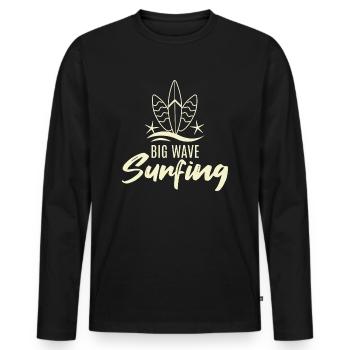 Surfers surf surf - T-shirt manches longues Premium bio Homme - noir - Devant - Nico (187cm)