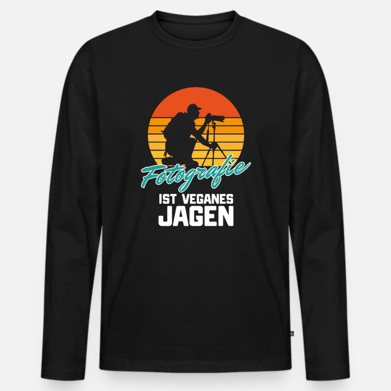 FOTOGRAF - Männer Premium Bio Langarmshirt - Schwarz
