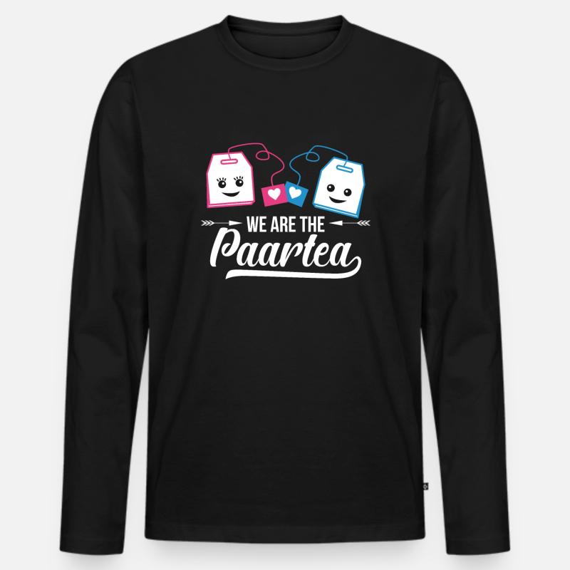 Partnerlook, Paar - Männer Premium Bio Langarmshirt - Schwarz