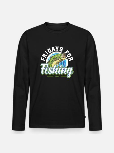 Angler - Men's Premium Organic Long Sleeve Shirt - black