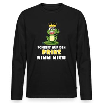 Lustiger Spruch lustige Sprüche - Männer Premium Bio Langarmshirt - Schwarz - Vorne - Nico (187cm)