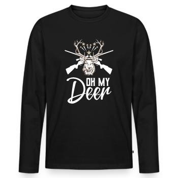 Hunter - Men's Premium Organic Long Sleeve Shirt - black - Front - Nico (187cm)