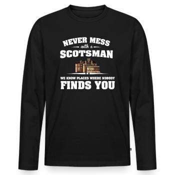 Countries Scotland - Men's Premium Organic Long Sleeve Shirt - black - Front - Nico (187cm)