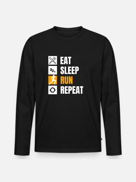 Eat Sleep Run Repeat Jogger - Men's Premium Organic Long Sleeve Shirt - black