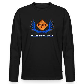 Fallas De Valencia Feux d’artifice Pyro - T-shirt manches longues Premium bio Homme - noir - Devant - Nico (187cm)