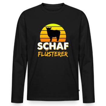 Schaf Schafe Schafflüsterer - Männer Premium Bio Langarmshirt - Schwarz - Vorne - Nico (187cm)